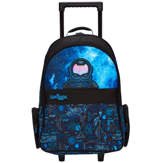 Smiggle Blue Astronaut Trolley Bag