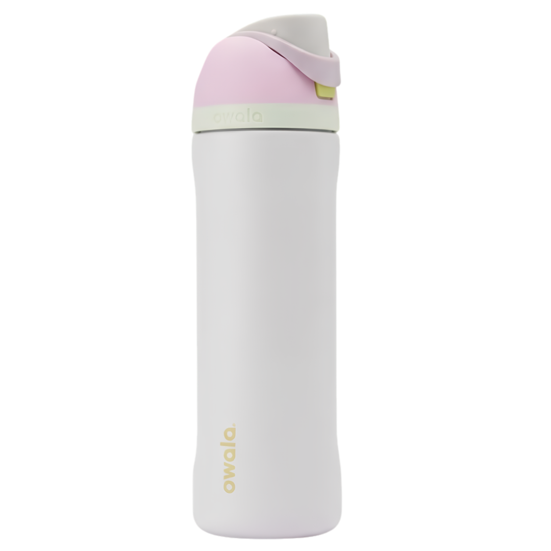 Owala 710ml Bottle - White with Pink and Green