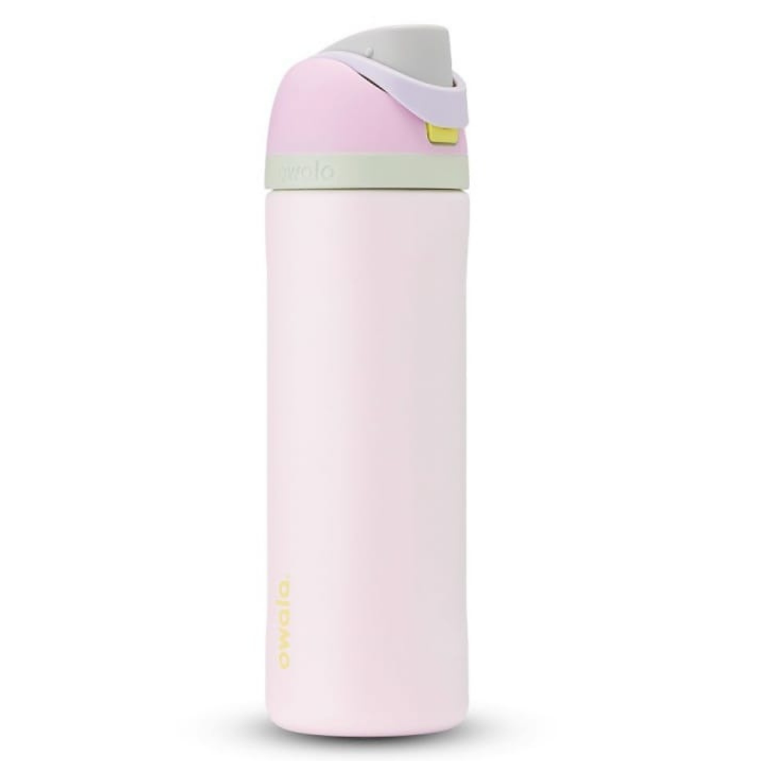 Owala 710ml Bottle - White with Pink and Green