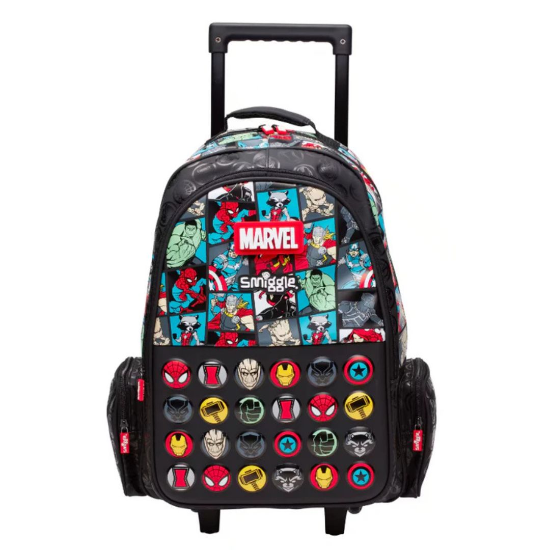 Smiggle Black Marvel Trolley Bag