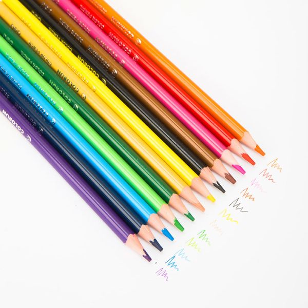 Wood Free Colour Pencils 12 Pieces