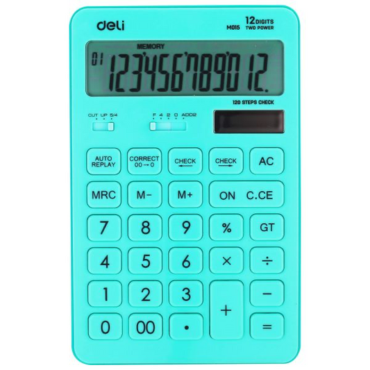 Blue 12 Digit Plastic Calculator