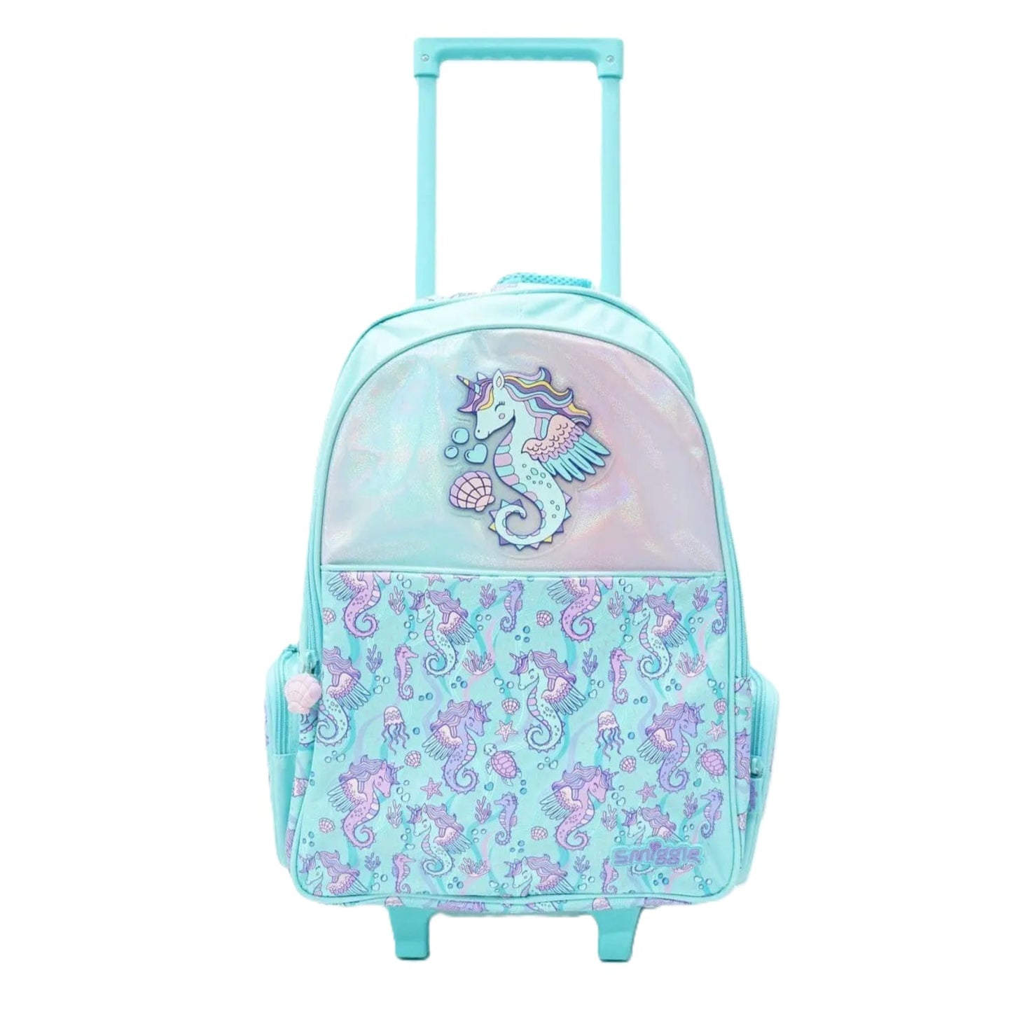 Smiggle Blue Epic Adventures Trolley Backpack With Light Up Wheels