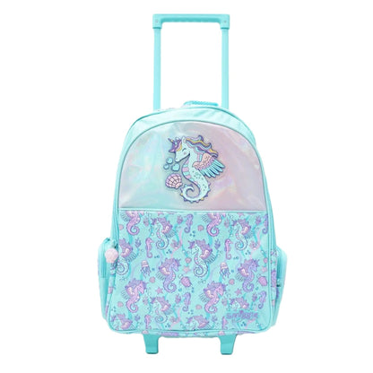 Smiggle Blue Epic Adventures Trolley Backpack With Light Up Wheels
