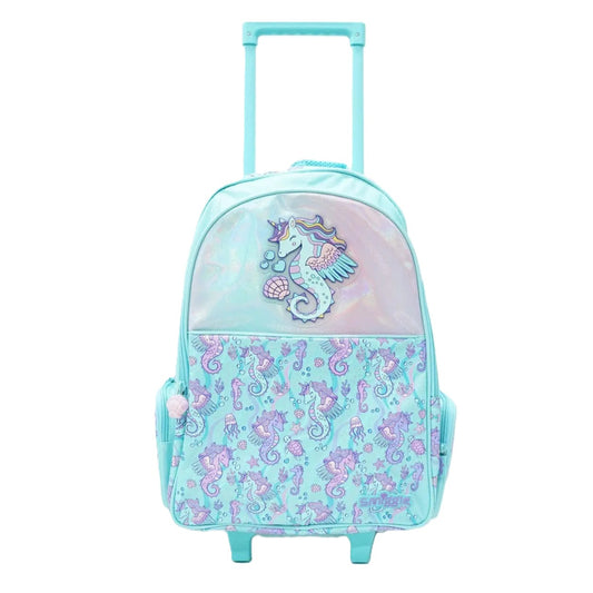 Smiggle Blue Epic Adventures Trolley Backpack With Light Up Wheels