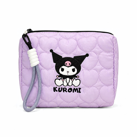 Kuromi Quilted Wristlet Pouch