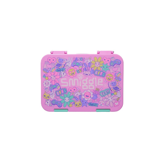Smiggle Pink Epic Adventures Happy Medium Bento Lunchbox
