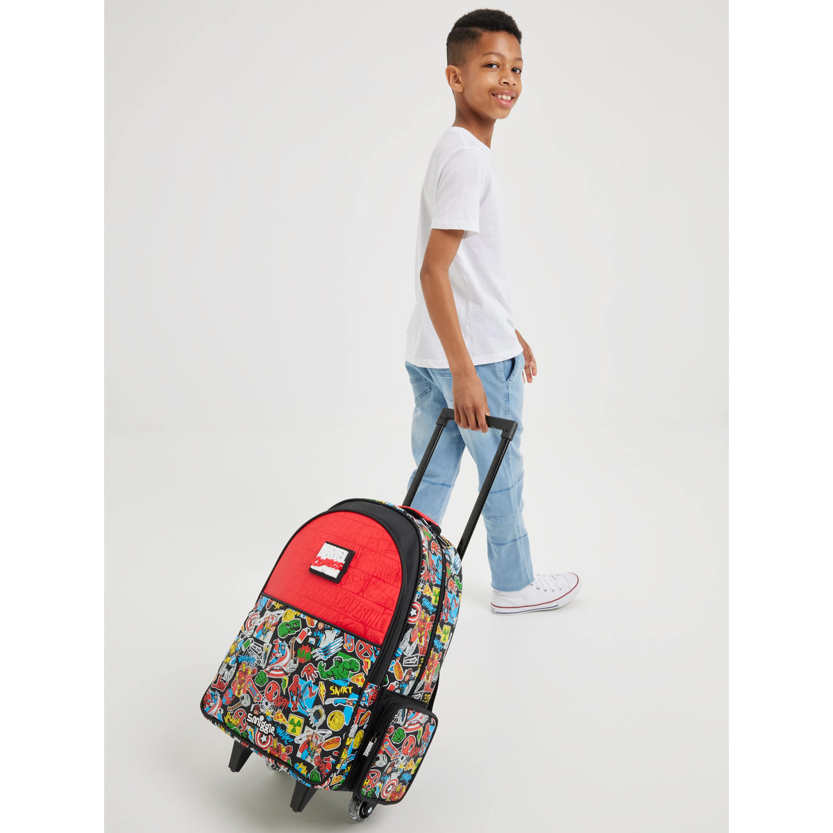 Smiggle Marvel Comics Trolley Backpack with Light Up Wheels