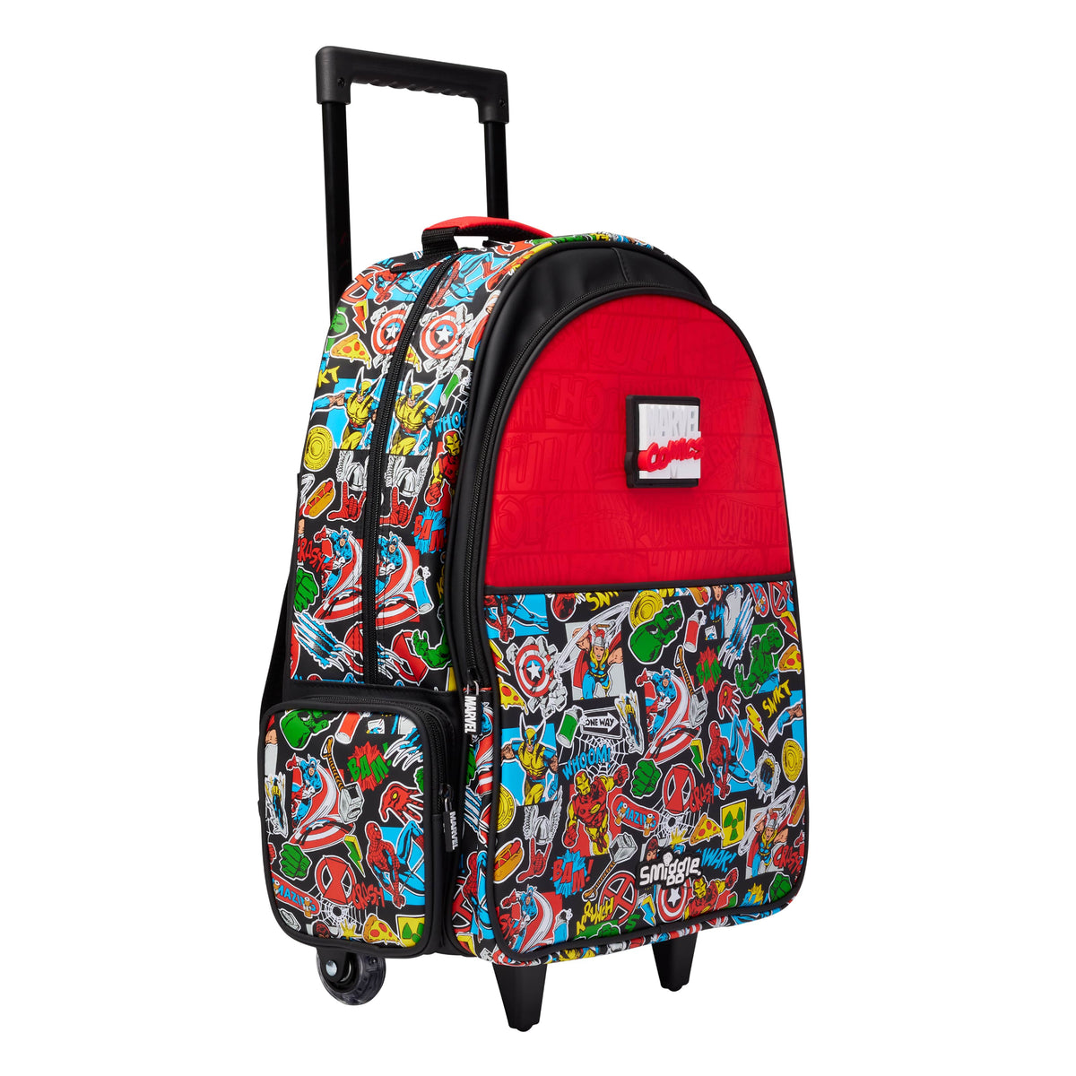 Smiggle Marvel Comics Trolley Backpack with Light Up Wheels