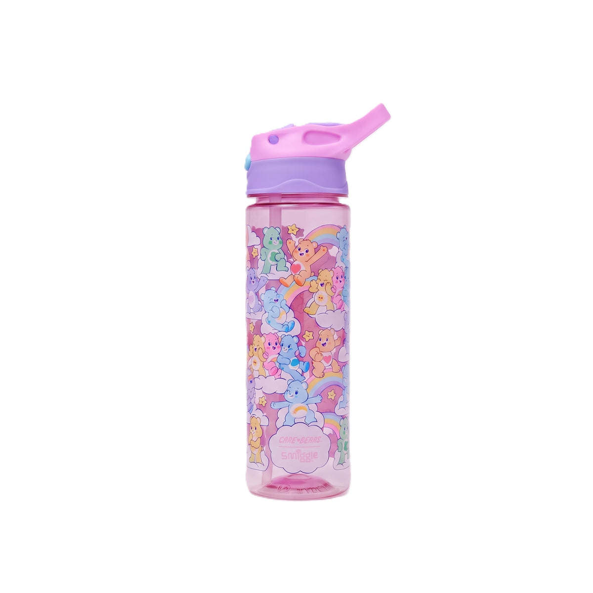 Smiggle Care Bears Plastic Flip Top Drink Bottle 650Ml