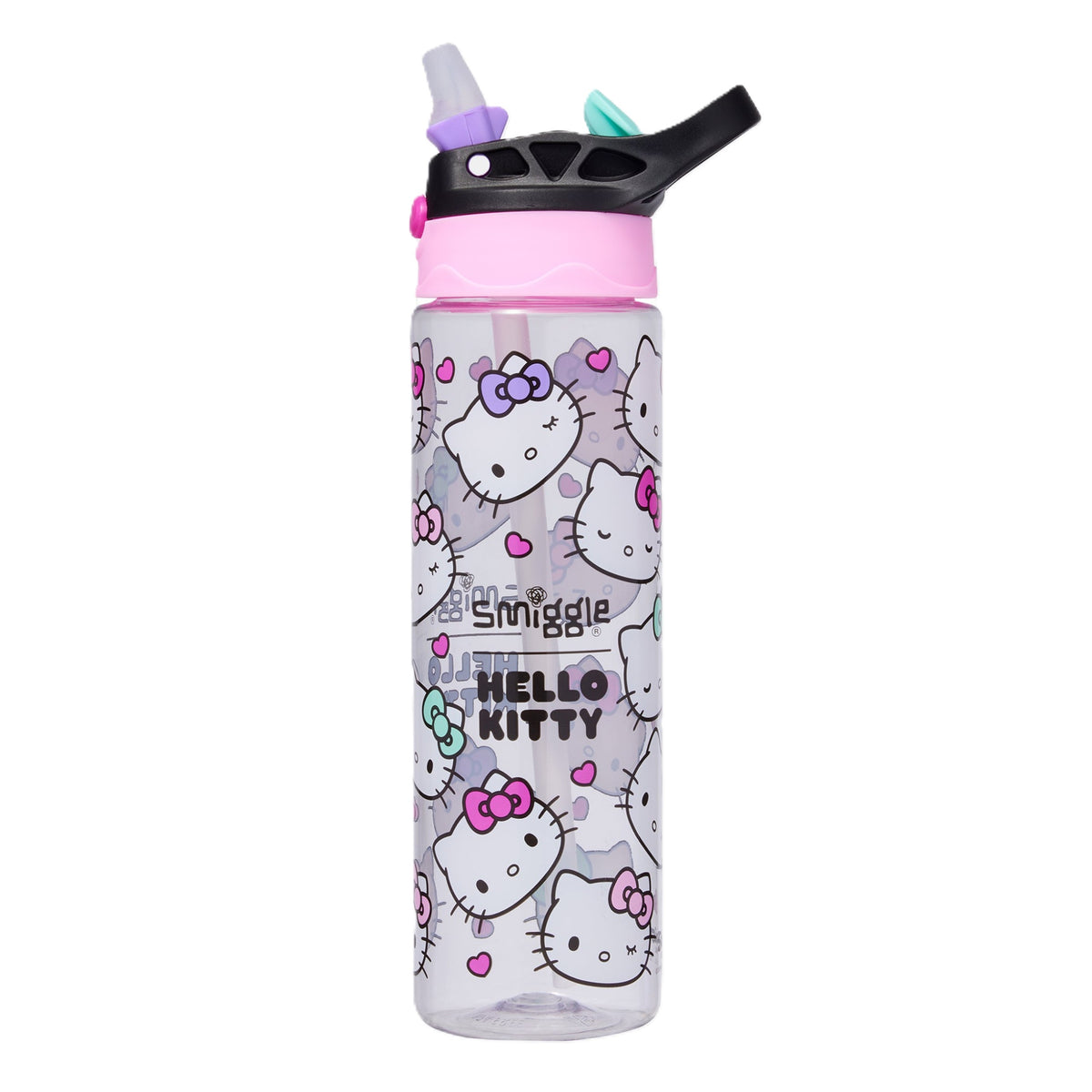 Smiggle Hello Kitty Plastic Flip Top Drink Bottle 650Ml