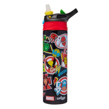 Smiggle Marvel Comics Flip Top Plastic Drink Bottle 650Ml