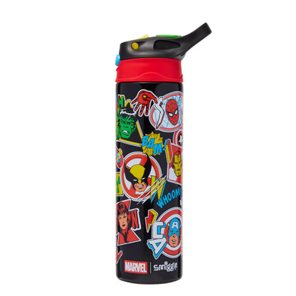 Smiggle Marvel Comics Flip Top Plastic Drink Bottle 650Ml