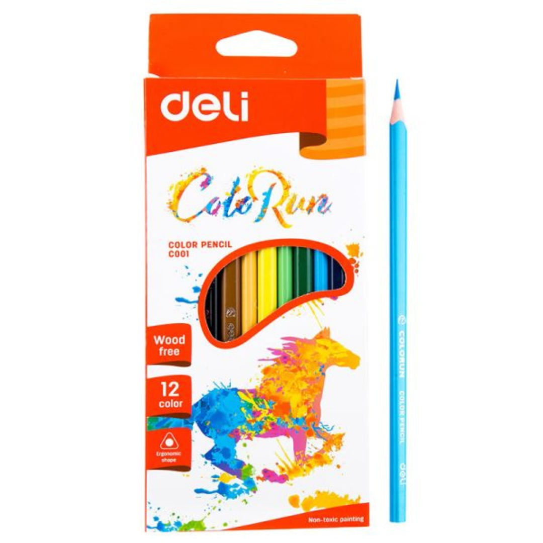 Wood Free Colour Pencils 12 Pieces