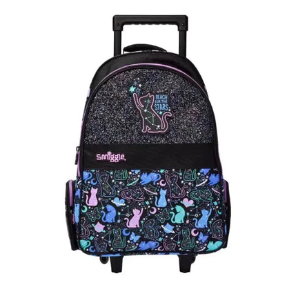 Smiggle Wild Side Trolley Backpack With Light Up Wheels