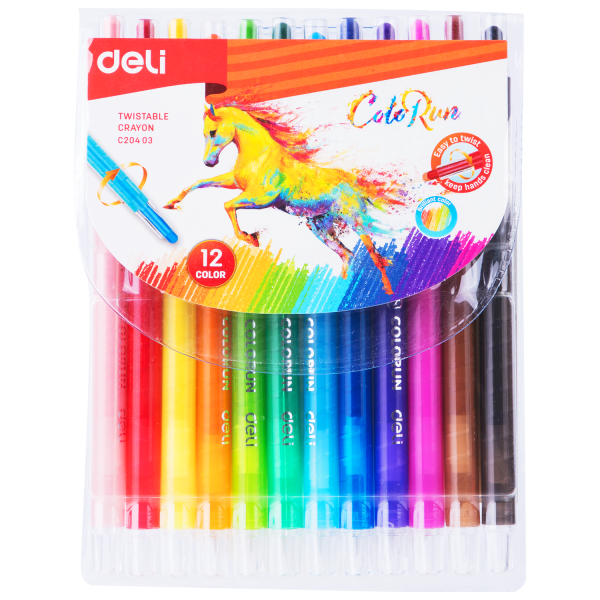 Twistable Crayon Barrel Full Length 12 Colors