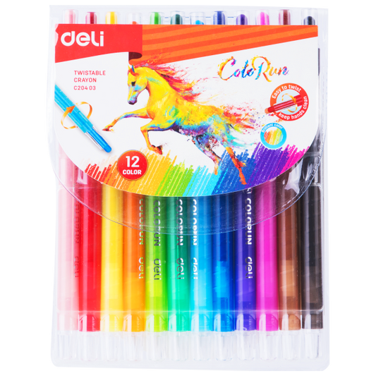 Twistable Crayon Barrel Full Length 12 Colors